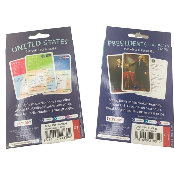 Bendon United States / Presidents Flash Cards Ages 5+ And 6+ New - Picture 2 of 5